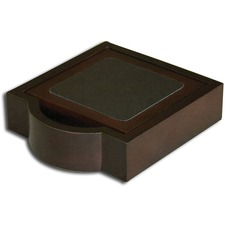 Coaster Set, Square, 5-1/2"x6-1/4"x1-1/2", 4/EA, Walnut/Black