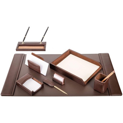 Desk Set, 8 Pc, Chocolate, 34-3/4"x20-3/4"x5-2/5", BN