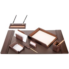 Desk Set, 8 Pc, Chocolate, 34-3/4"x20-3/4"x5-2/5", BN