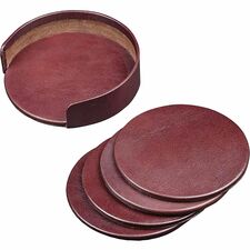 Coaster Set, 4 Coasters, Classic, 4-2/5"x4-2/5"x1-2/5", Mocha