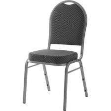 Stack Chair, Fabric Seat/Back, 15-3/4"x16-1/8"x38", 4/CT, BK/GY