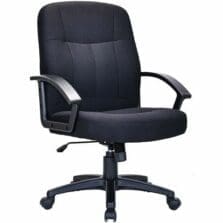 Executive Mid-Back Chair, 26-1/4"x27-1/2"x38-1/2", BK