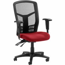 High-Back Chair, Exec, Mesh, 28-1/2"x28-1/2"x45", Real Red