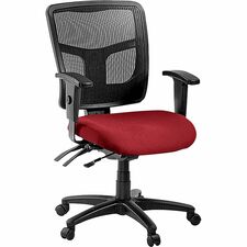 Mid-Back Chair, Mesh, 25-1/4"x23-1/2"x40-1/2", Real Red