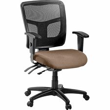 Mid-Back Chair, Mesh, 25-1/4"x23-1/2"x40-1/2", Malted