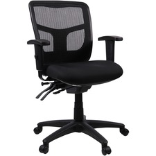 Mid-Back Seat Slider Chair, 25"x25"x40-1/2", Black