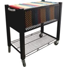 Open Top Filing Cart, 14"x28"x27", Black