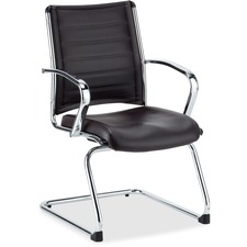 Chair, Guest, 22"x25-1/2"x35-4/10", AM Base/BK Leather