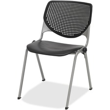 Chair, Kool, Armless, 21-1/2"Wx21-1/4"Dx31"H, Black/Silver