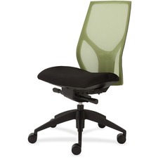 Task Chair, Knee Tilt, Armless, 25"x26"x39-1/2"-46-1/2", GN/Onyx