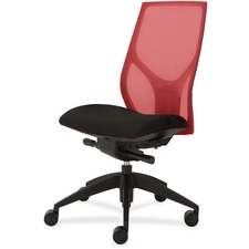 Task Chair, Knee Tilt, Armless, 25"x26"x39-1/2"-46-1/2", RD/Onyx