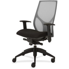Task Chair, Knee Tilt, Adj T-Arm, 25"x26"x39-1/2"-46-1/2", GY/ON