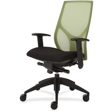 Task Chair, Knee Tilt, Adj T-Arm, 25"x26"x39-1/2"-46-1/2", GN/ON
