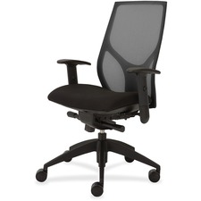 Task Chair, Knee Tilt, Adj T-Arm, 25"x26"x39-1/2"-46-1/2", BK/ON
