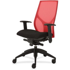 Task Chair, Knee Tilt, Adj T-Arm, 25"x26"x39-1/2"-46-1/2", RD/ON