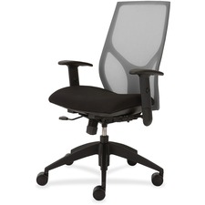 Task Chair, Synchro, Hgt-adj T-Arms, 25"x26"x39"-46", GY/Onyx