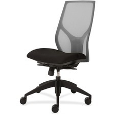 Task Chair, Full Synchro, Armless, 25"x26"x39"-46", GY/Onyx