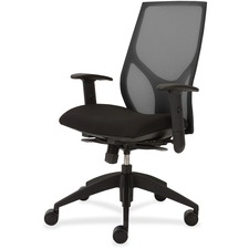 Task Chair, Full Synchro, Hgt-adj T-Arms, 25"x26"x39"-46", BK/ON