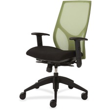 Task Chair, Full Synchro, Hgt-adj T-Arms, 25"x26"x39"-46", GN/ON