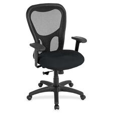 Chair, HighBack, Synchro, FabricSeat, 26"x24"x44-1/2", Ebony
