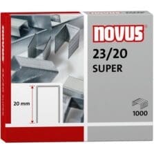 Staples, Novus, Heavy-Duty, 23 Gauge, 20mm, 1000/CT, Gray