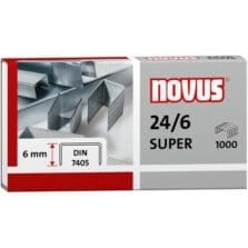 Novus 24/6 Super Premium Staples, 24 Gauge, 6mm Length