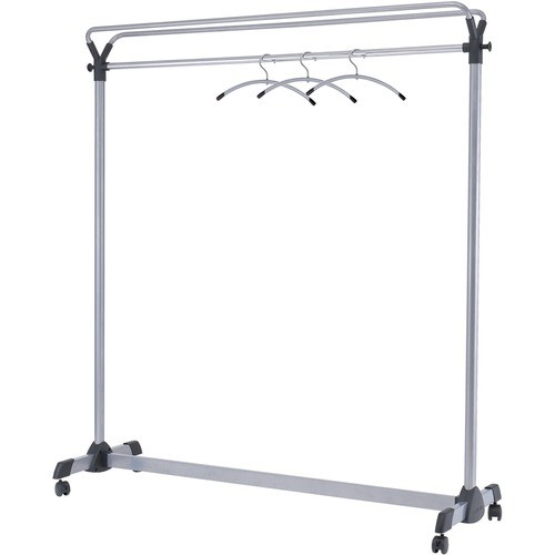 LARGE CAPACITY GARMENT RACK, 63.5W X 21.25D X 67.5H, BLACK/SILVER