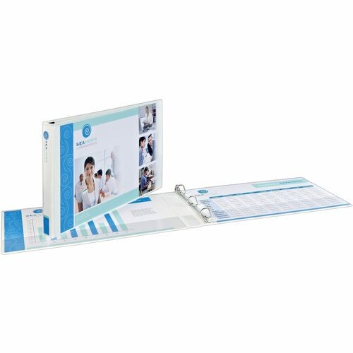HEAVY-DUTY VIEW BINDERS, 3 RINGS, 3" CAPACITY, 11 X 17, WHITE