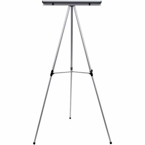 Telescoping Tripod Display Easel, Adjusts 38" To 69" High, Metal, Silver