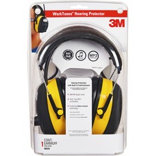 Earmuff Safety Headset w/Radio, Noise Reductn, LCD, BK/YW