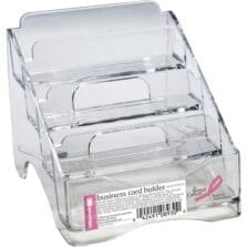 Business Card Holder, BCA, Plastic, 4-Tier, 4"x3-3/4"x4", CL