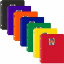 2-Pkt Hvy-Weight, Poly Portfolio w3-Hole Punch, Ltr, Ast