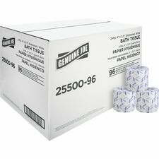 Bath Tissue, 2-Ply, 500Sht/Roll, 4"x3-1/2", 96Roll/CT, WE