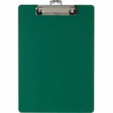 Clipboard, Plastic, Low-profile Clip, 9"x1/2"x12-1/2", Green