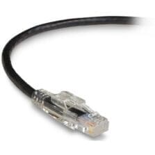 10 ft Category 6 Network Cable for Patch Panel, Wallplate, Network Device - First End: 1 x RJ-45 Network - Male - Second End: 1 x RJ-45 Network - Male - 1 Gbit/s - Patch Cable - Gold Plated Contact - CM - 24 AWG - Black - 1 Each