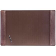Desk Pad, w/ Side-Rail, 24"Wx38"Lx3/5"H, Chocolate Brown