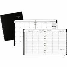 Wkly/Mthly Appt Book, 2PPW, 12Mth Jan-Dec, Black