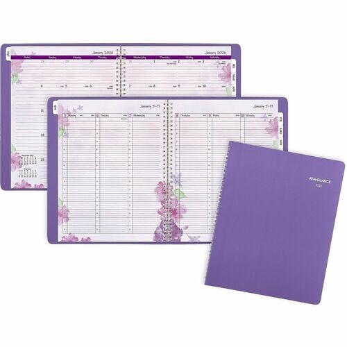 Beautiful Day Weekly/Monthly Planner, Vertical-Column Format, 11 x 8.5, Purple Cover, 13-Month: Jan 2026 to Jan 2027