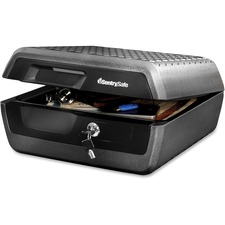 Fire/Water Chest, 0.36 cubic feet Cap, 16.5"x14.8"x7.6", Black