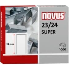 Staples, Novus, Heavy-Duty, 23 Gauge, 24mm, 1000/CT, Gray