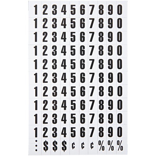 Heavy-Duty Board Magnets, Numbers, 0.75" Tall, Black Characters, 109 Pieces