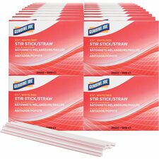 Stir Sticks/Straws, Plastic, f/Hot/Cold, 40BX/CT, 5-1/2", WE/RD