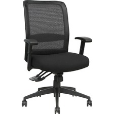Hi-back Chair, Adj Arms, 27-3/4"x27-3/4"x42-1/2-46-1/4", BK