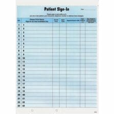 Patient Sign-In Forms, 23 Lines, 8-1/2"x11", 125/PK, Blue