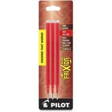 Gel Pen Refills, FriXion, 0.7mm, Med Pt, 3/PK, Red Ink