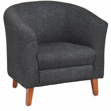 Chair, Barrel Shape, 31-1/2"x28-3/4"x30-3/4", Black