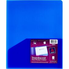 2-Pocket Folder, Ltr, 20 Sht Cap., 1/EA, Translucent, BE