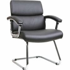 Guest Chair, 35-3/8"x26-1/8"x35", Leather/Black