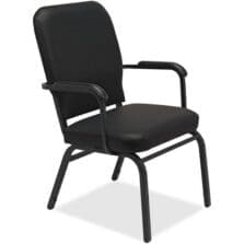Stack Chair w/Arm, 500lb Cap, 25-1/2"x25"x35-1/2", 2/CT, V/BK