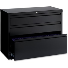 Lateral File Cabinet, 3-Drawer, 36"x18-5/8"x28", Black